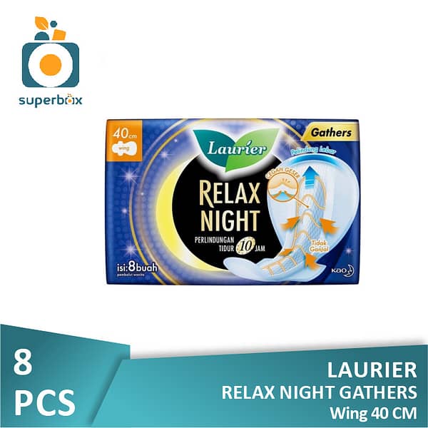 Laurier Relax Night Wing With Gathers 40 CM (isi 8 Pcs)