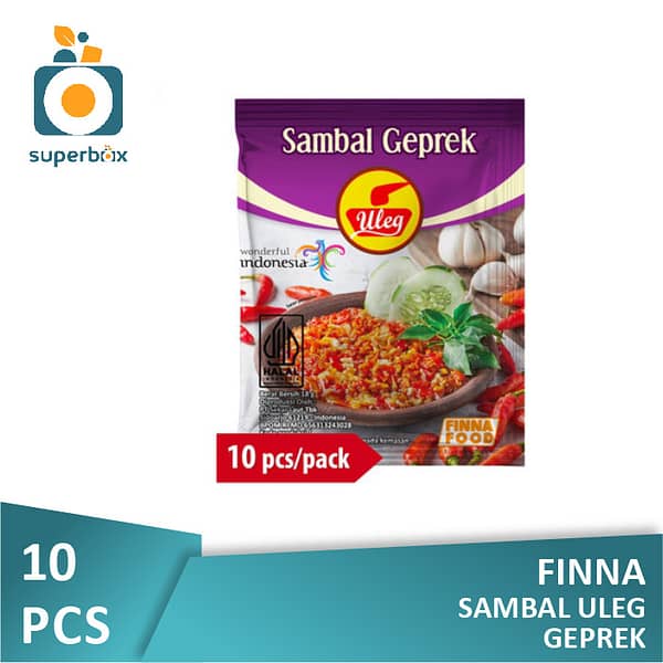 Finna Sambal Uleg Geprek Sachet 18gr (Isi 10 Pcs)